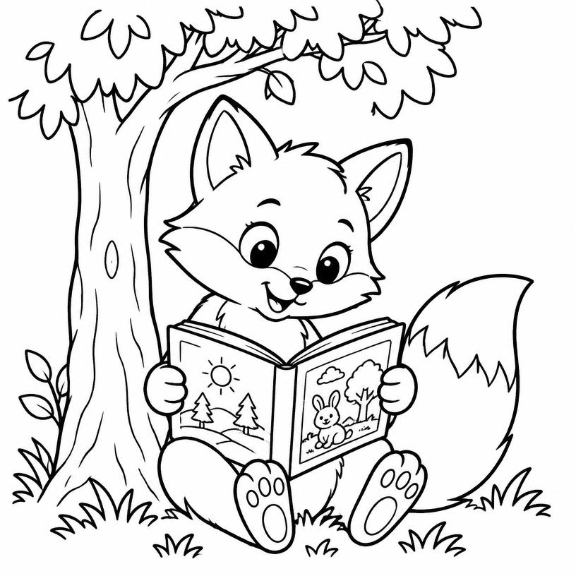 Friendly cartoon coloring page sample