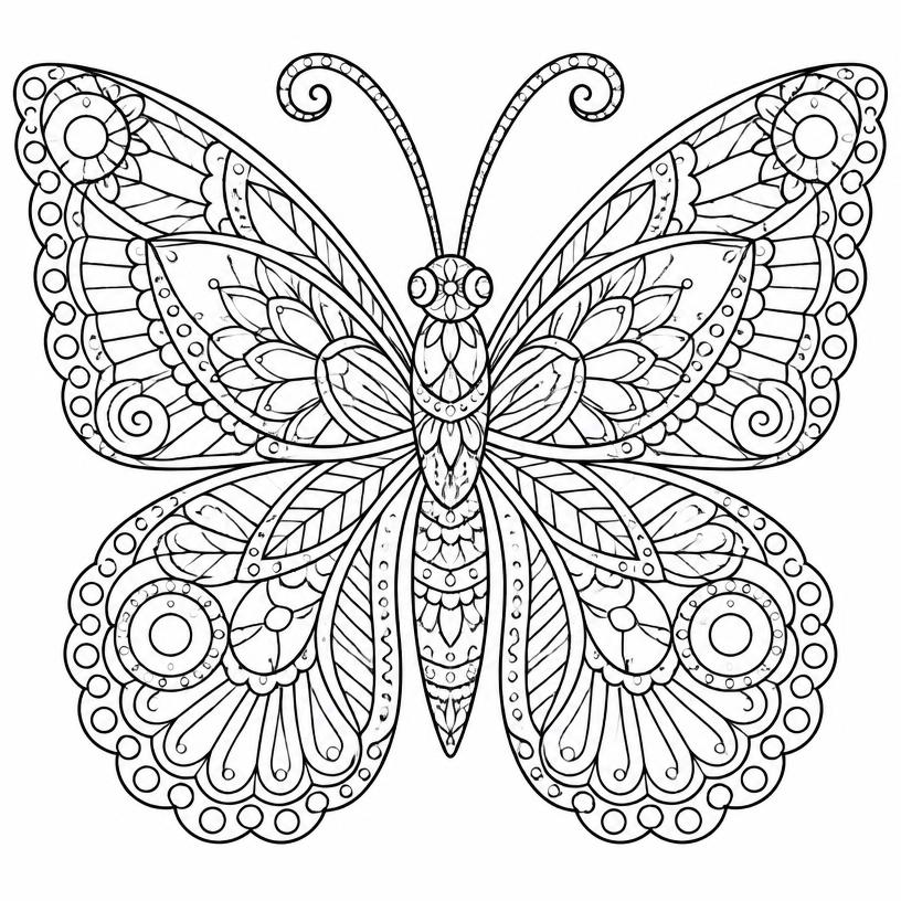 Patterns & mandala coloring page sample