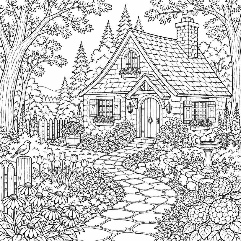 Storybook detailed coloring page sample